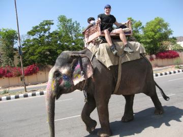 Traveling by elephant