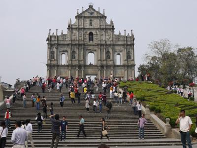 Landmark church facade in Portuguese Macau