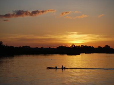 Sunset over the Mekong at Don Det