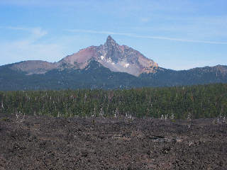 Cascade mountain pass with lava field, Oregon
