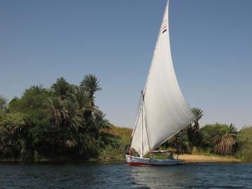 Sailing on a felucca from Aswan to Kom Ombo