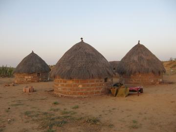 Huts in the desert