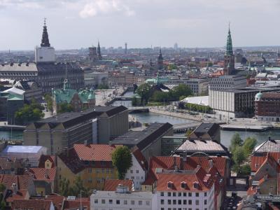 View from the top of Vor Frelsers Kirke in Copenhagen