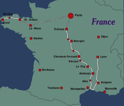 map of northwestern France, 17k