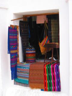 Colorful cloth on sale, Flores, Guatemala